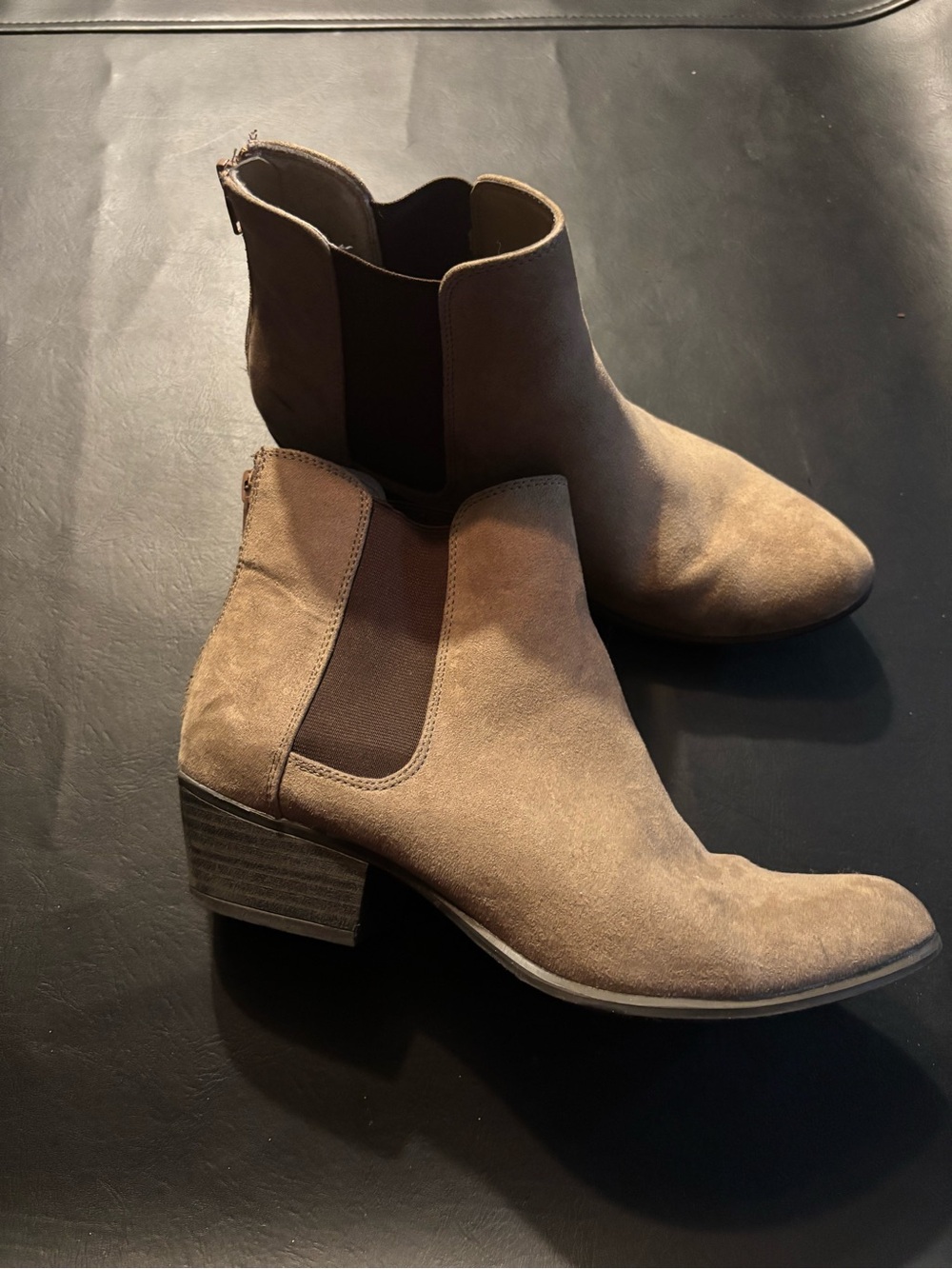 Espirit Tan Suede Ankle Boots Size 9 Taupe Booties